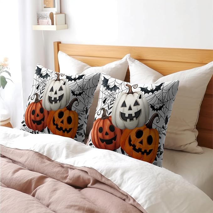 Halloween Pumpkin Throw Pillow Covers 22x22 Inch Pumpkins Jack-O-Lanterns - Image 8