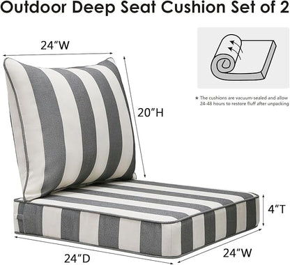 Outdoor Patio Chair Cushions Set, Water-Repellent, Fade Resistant, Deep Seat - Image 5