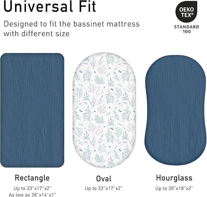 Muslin Bassinet Fitted Sheets, 2 Pack - Image 4