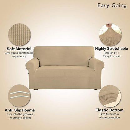 Easy-Going Stretch 4 Seater Sofa Slipcover 1-Piece Sofa Cover Furniture - Image 4