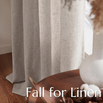 jinchan Linen Curtains for Living Room Bedroom Light Filtering Semi Sheer - Image 9