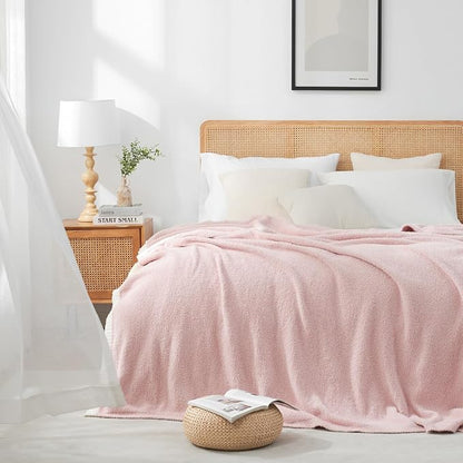 Snuggle Sac Pink Throw Blanket for Couch Bed Sofa 60x80 inches, Reversible Pink - Image 5