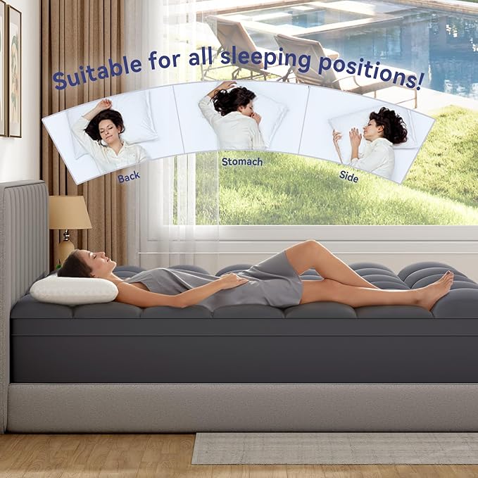 ELEMUSE King Grey Mattress Topper - Image 5