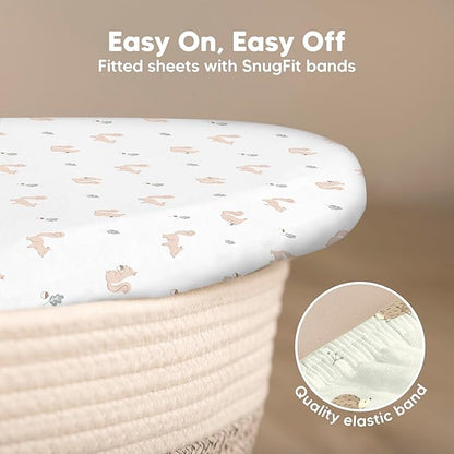 2-Pack Baby Bassinet Sheets Girl, Boy - Image 5