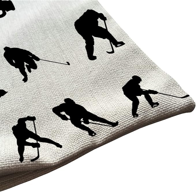 Solekla Silhouettes Hockey Players Pillow Cover Farmhouse Sport ice Skating Man - Image 5