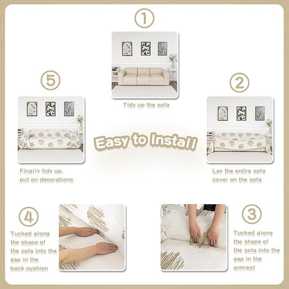 MEETSKY Sofa Covers for Dogs Sofa Covers for 2 Cushion Couch Sofa Chenille Sofa - Image 7