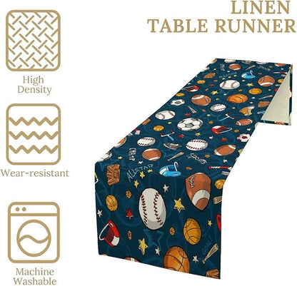 SportsTable Runner Football Baseball Hockey Star Blue Sport Game Days Seasonal - Image 4