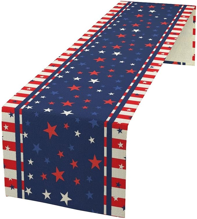 4th of July Table Runner, America Stars Stripes Patriotic Independence Memorial by Unknown