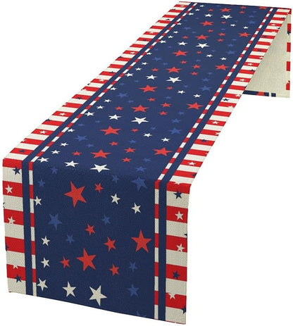 4th of July Table Runner, America Stars Stripes Patriotic Independence Memorial by Unknown