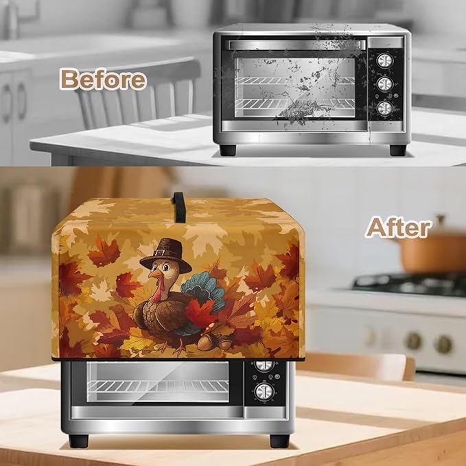 Microwave Oven Dust Cover, Thanksgiving Turkey Waterproof Polyester Dust Cover - Image 4