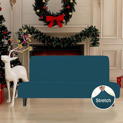 Easy-Going Stretch Futon Slipcover Armless Futon Bed Cover Furniture Protector - Image 2