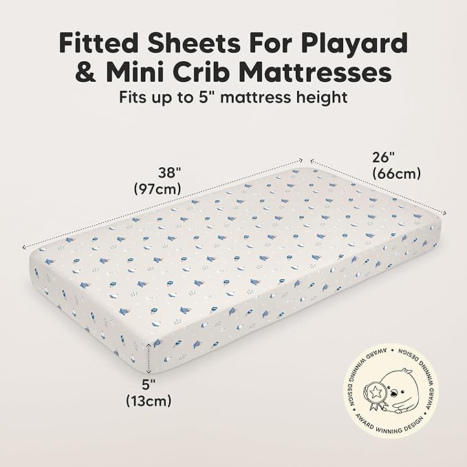 2-Pack Mini Crib Sheets Fitted - Image 3