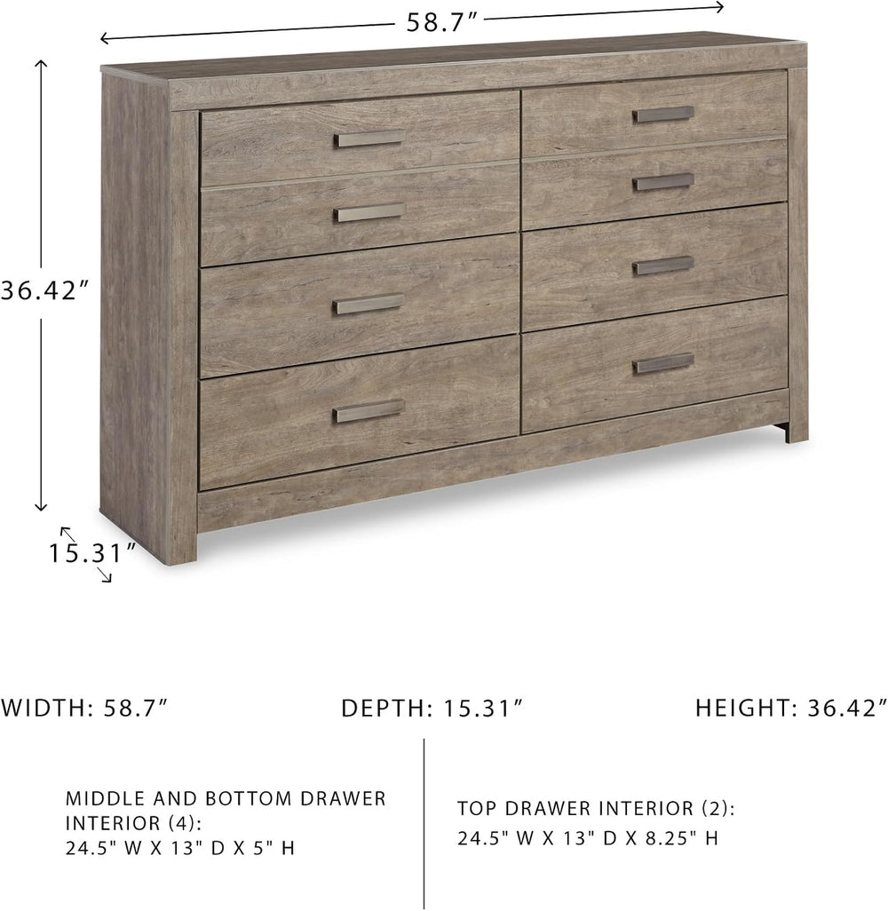 Signature Design by Ashley Culverbach Scandinavian 6 Drawer Dresser, Weathere...