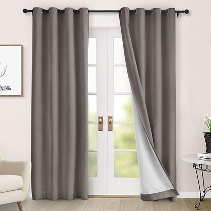 Macochico 100% Blackout Curtains Insulted Window Panels by Macochico