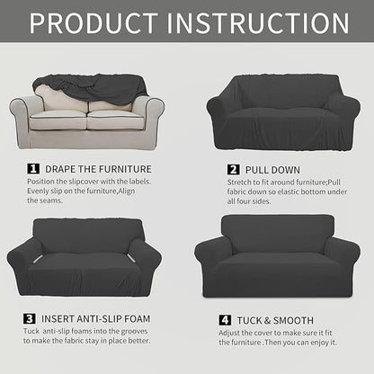 Easy-Going Stretch Oversized Chair Sofa Slipcover 1-Piece Couch Sofa Cover - Image 6