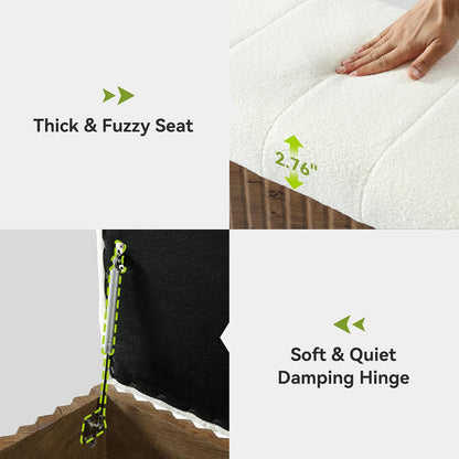 little tree upholstered end of bed storage bench, view 9