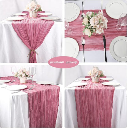12 Pack 10Ft Cheesecloth Table Runner 35x120 Inch Boho Gauze Table Runner - Image 5