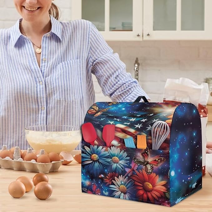 American Flag Daisy Butterfly Mixer Cover Protector, Dust Covers - Image 5