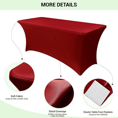Obstal Spandex Table Cover 6ft Fitted Tablecloth Rectangular - Image 3