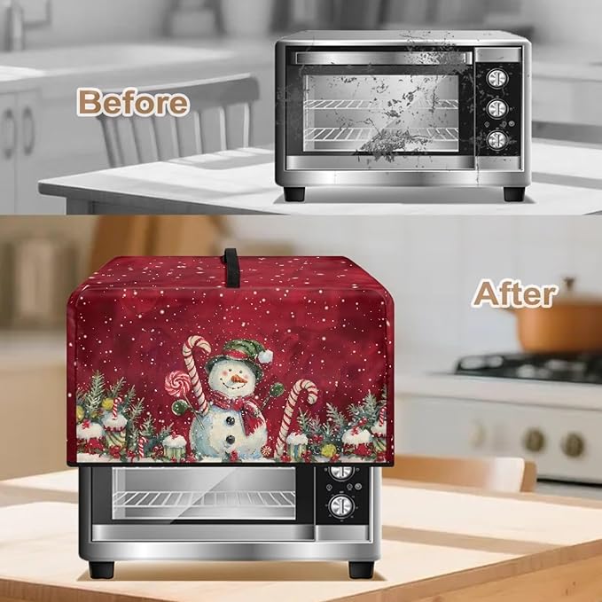 Microwave Oven Dust Cover, Christmas Snowman Heat-Resistant Waterproof - Image 4