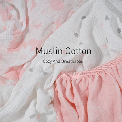 Gllquen Baby Muslin Bassinet Sheets 3 Pack, Breathable Elastic Cozy Fitted - Image 4
