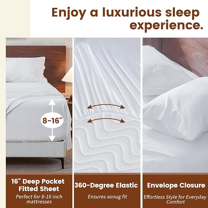 100% Linen Sheets King Size, Breathable & Durable 4-Piece Bed Flax Sheet Set - Image 3