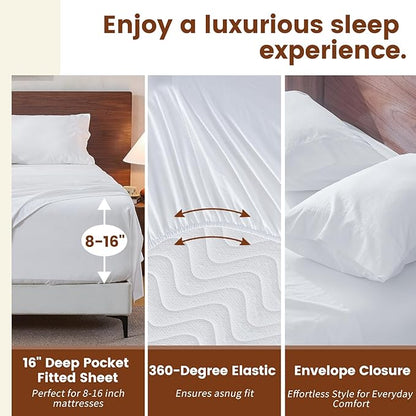 100% Linen Sheets Queen Size, Breathable & Durable 4-Piece Bed Flax Sheet Set - Image 3