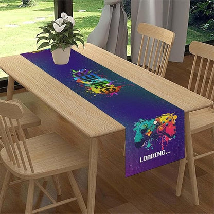 Gaming Table Runner, Kids Themed Game Controller Colorful Gamer Table Scarf - Image 2