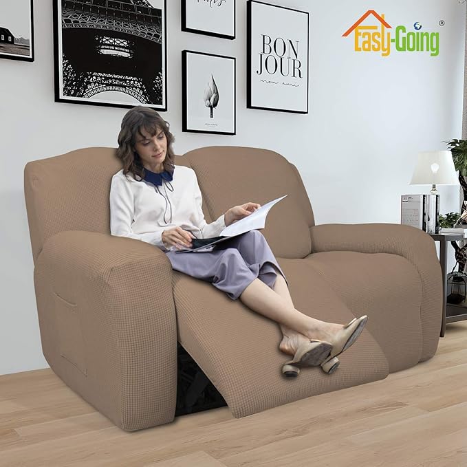 Easy-Going 6 Pieces Recliner Loveseat Stretch Sofa Slipcover Sofa Cover - Image 2
