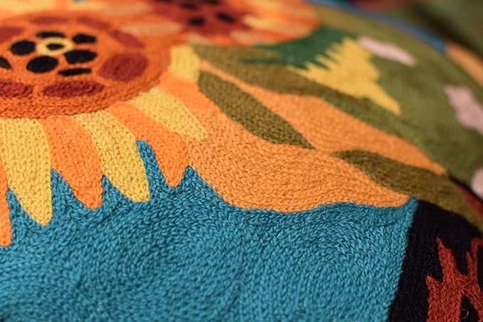 Turquoise Van Gogh Sunflower Pillow Cover Teal Floral Sofa Pillowcase Flower - Image 6