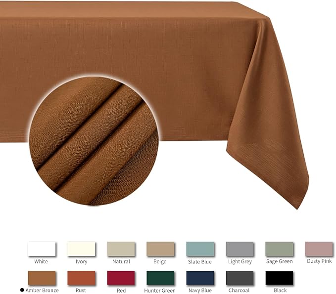 maxmill Slubby Textured Harvest Tablecloth Water Resistant Wrinkle Free - Image 4