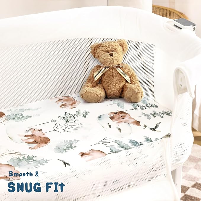 GRSSDER Stretchy Ultra Soft Fitted Bassinet Sheet Set 3 Pack, Universal Fit - Image 4
