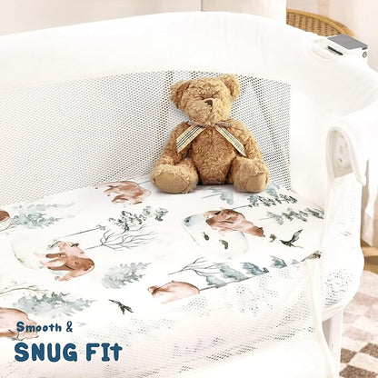 GRSSDER Stretchy Ultra Soft Fitted Bassinet Sheet Set 3 Pack, Universal Fit - Image 4