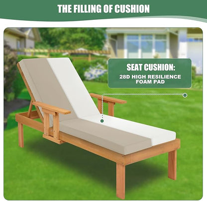 Chaise Lounge Cushions Outdoor Set of 2 - Image 4