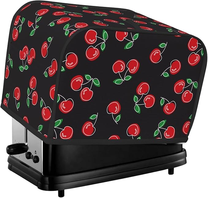 Red Black Cherry 2 Slice Toaster Cover, Waterproof Toaster Dust Cover Bread by Unknown