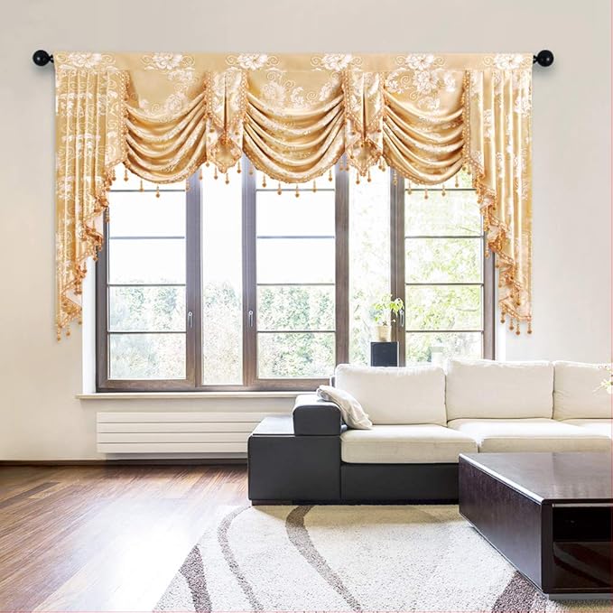 ELKCA Jacquard Swag Waterfall Valance by ELKCA