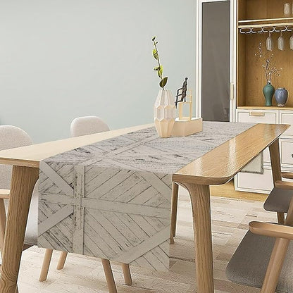 Rustic Wooden Plank Table Runner Retro Wood Texture Farmhouse Barn Door Kitchen - Image 3