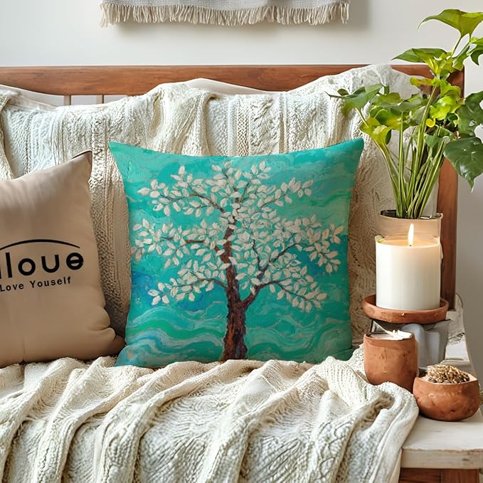 Decorative Throw Pillow Case Oil Painting Square Home Decorative Cushion Cover - Image 2