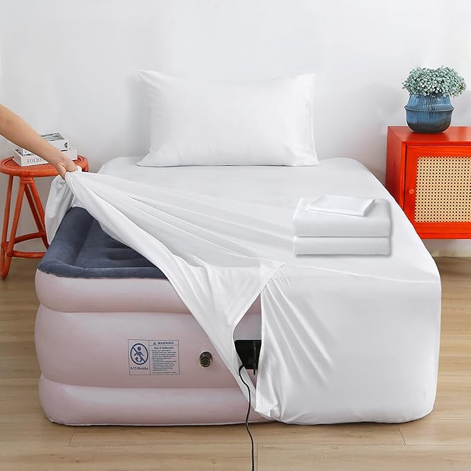 Air Mattress Sheet Set Twin Size, 3 Piece Deep Pocket Bed Sheet Set by Bedecor