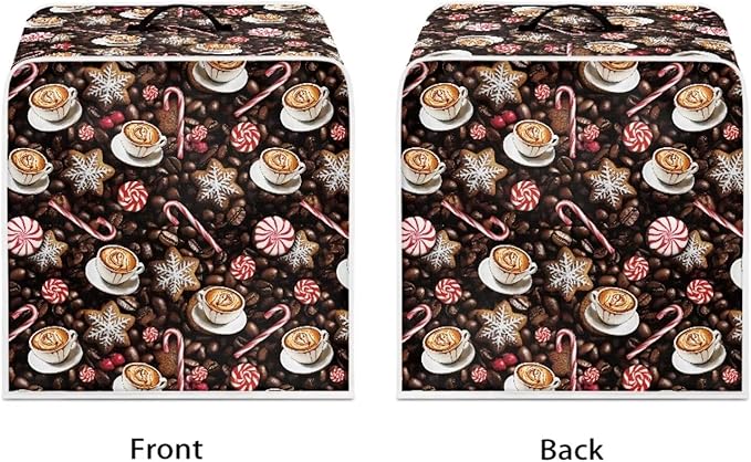 Coffee Maker Cover Christmas Coffee Machine Dust Cover Washable Folding Xmas - Image 2