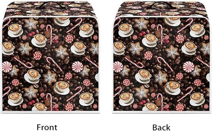 Coffee Maker Cover Christmas Coffee Machine Dust Cover Washable Folding Xmas - Image 2