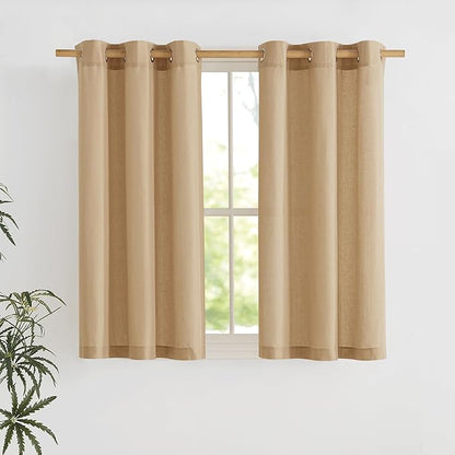 NICETOWN Burlap Short Linen Curtains by NICETOWN