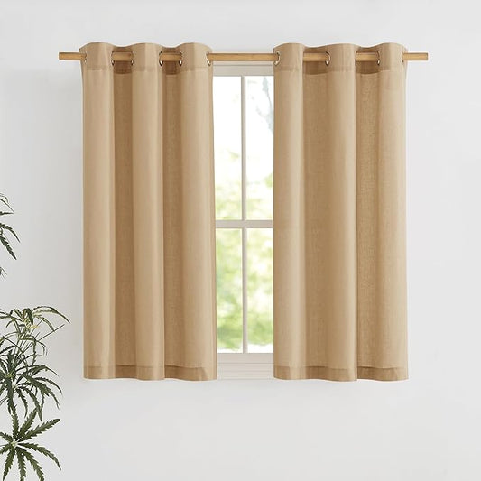 NICETOWN Burlap Short Linen Curtains by NICETOWN