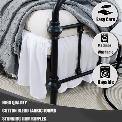 TSUTOMI Bed Skirt King Size Ruffled Bed Skirt - Image 2