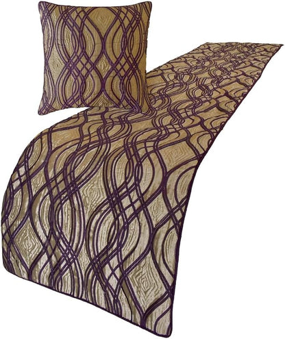 The HomeCentric King/Queen/Twin Plum Designer CA King 86"x18" Bed Runner - Image 3
