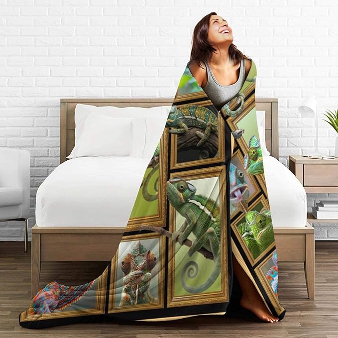 Lizard Blanket Lizard Throw Blanket Flannel Stuff Merch Cozy Decor Fleece Plush - Image 5