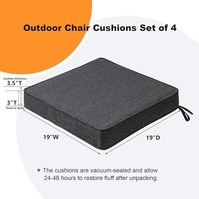 Square Corner Seat Cushions, Indoor Outdoor Water Repellent Universal Chair Pads - Image 5