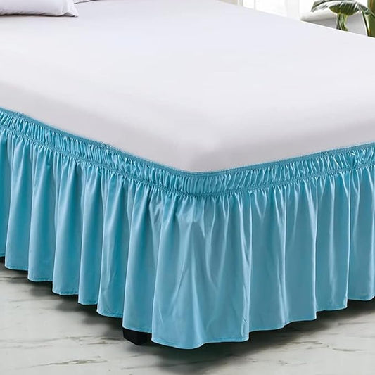 Light Blue Wrap Around Bed Skirts by Unknown