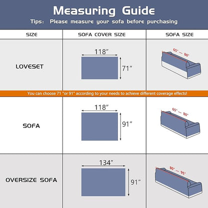 MEETSKY Couch Cover 91 Inch Large Couch Covers - Image 6