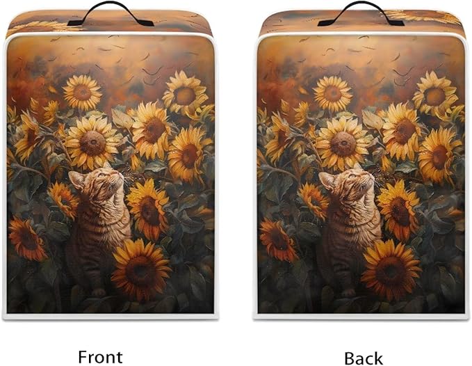 Cute Flowers Cat Coffee Maker Cover - Image 2